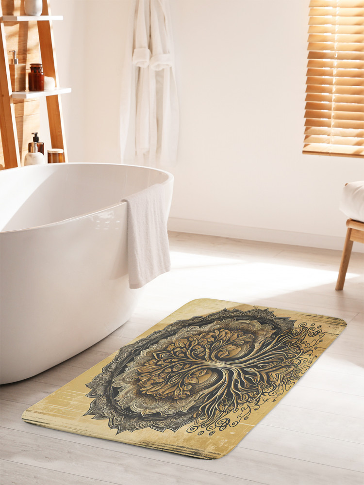 Коврик для ванной комнаты и туалета противоскользящий «Дерево жизни» | JoyArty