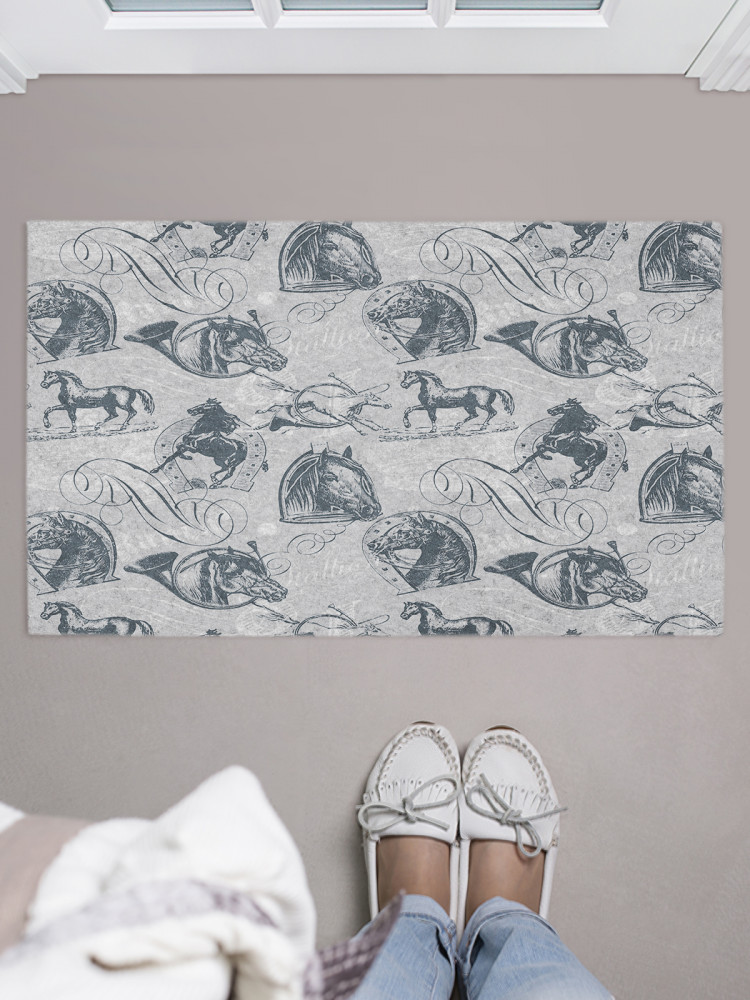 Коврик придверный «Композиция с лошадьми» | JoyArty
