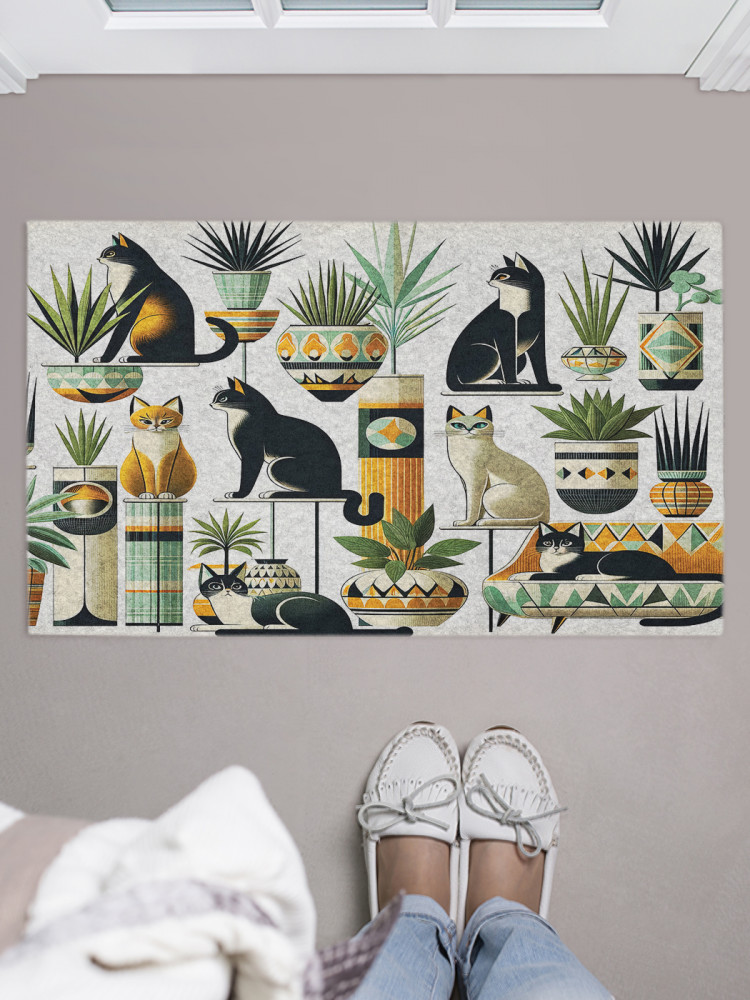Коврик придверный «Коты в оранжерее» | JoyArty