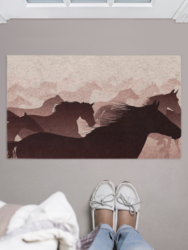 Коврик придверный «Лошадиный бег» | JoyArty