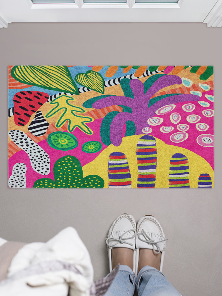 Коврик придверный «Неоновые тропики» | JoyArty