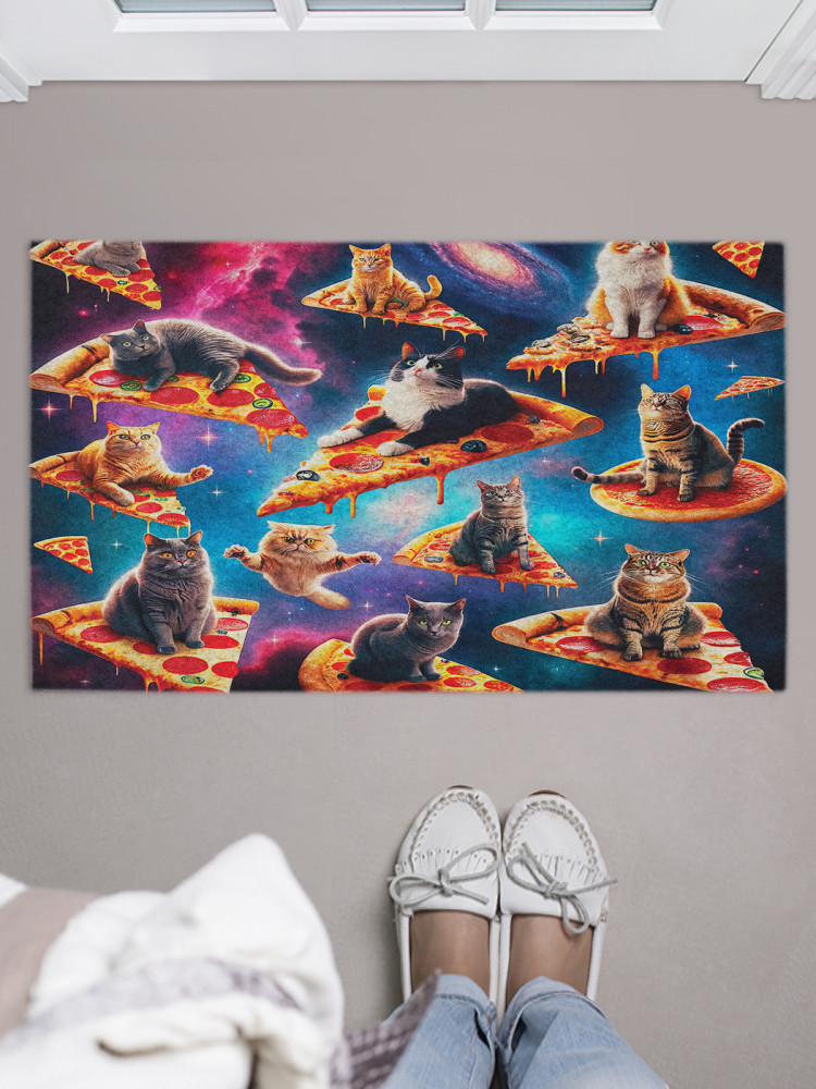 Коврик придверный «Пицца котики» | JoyArty