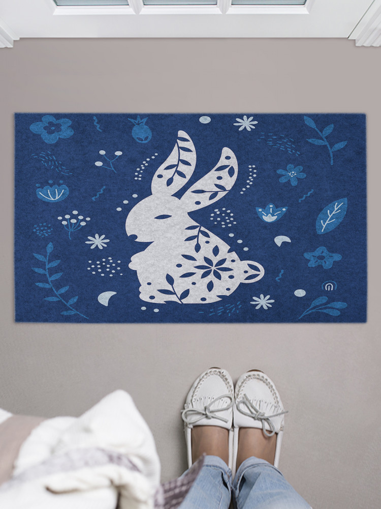 Коврик придверный «Скандинавский зайка» | JoyArty