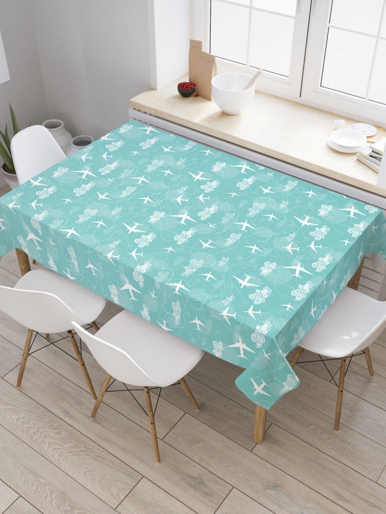 Скатерть водоотталкивающая «Большее самолеты в облаках» | JoyArty