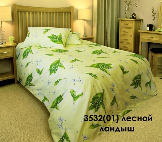 Комплект постельного белья «Лесной ландыш» (1,5-спальный, бязь, 2 наволочки 50х70) | Барановичское производственное хлопчатобумажное объединение