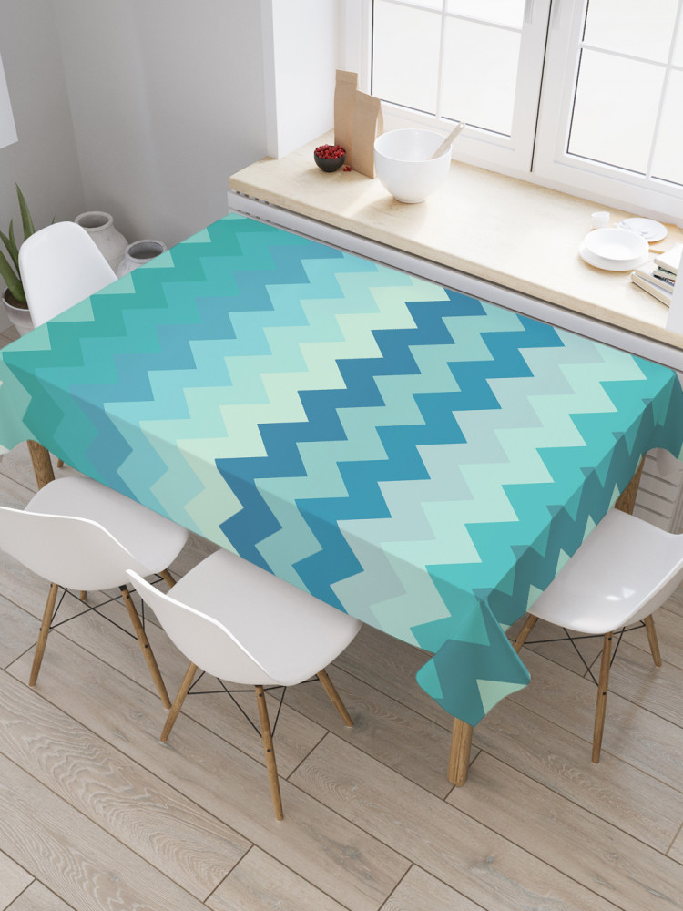 Скатерть водоотталкивающая «Зигзаги прохлады» | JoyArty