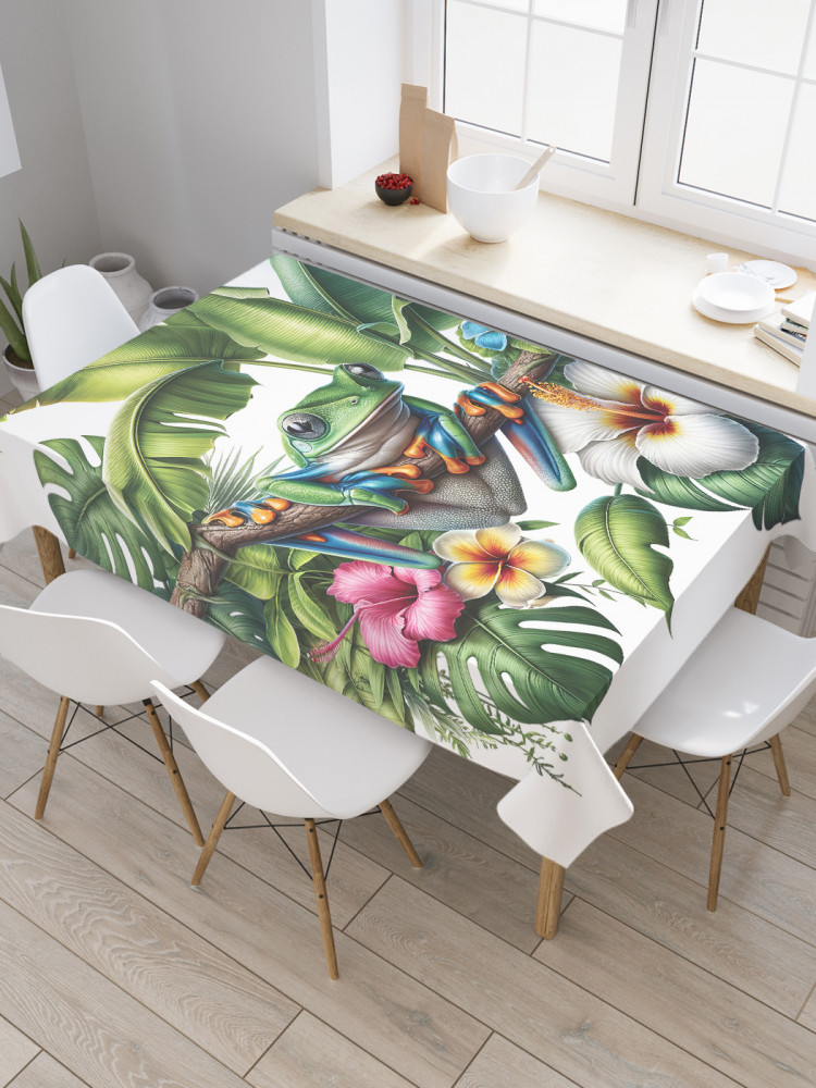 Скатерть «Лягушка в цветах» | JoyArty