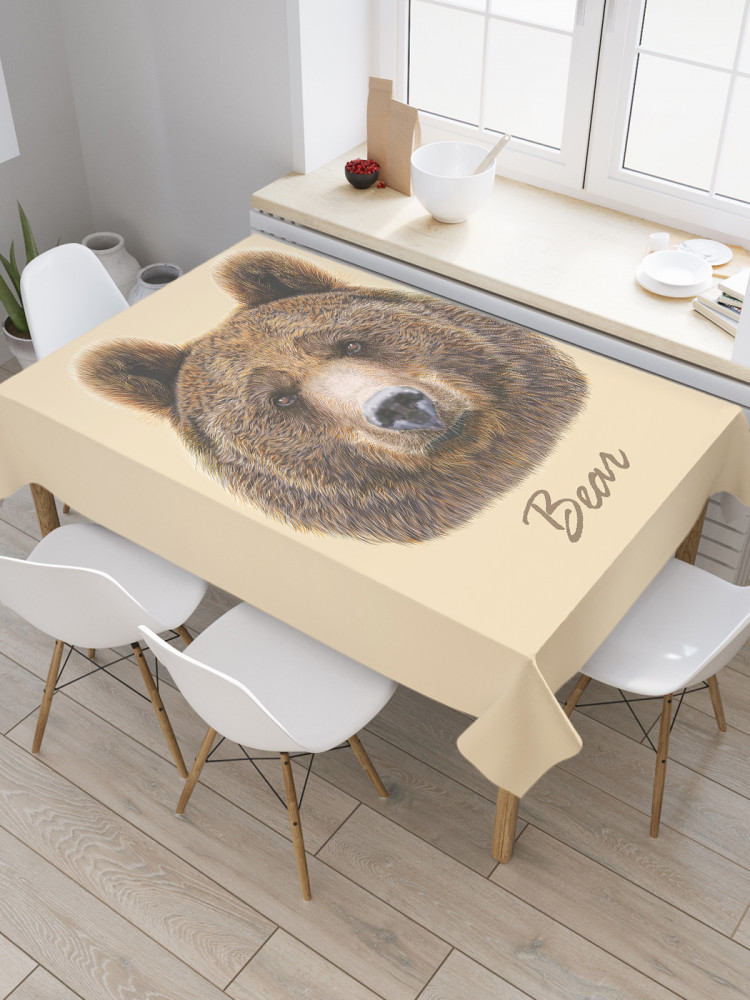 Скатерть «Медведь и надпись» | JoyArty