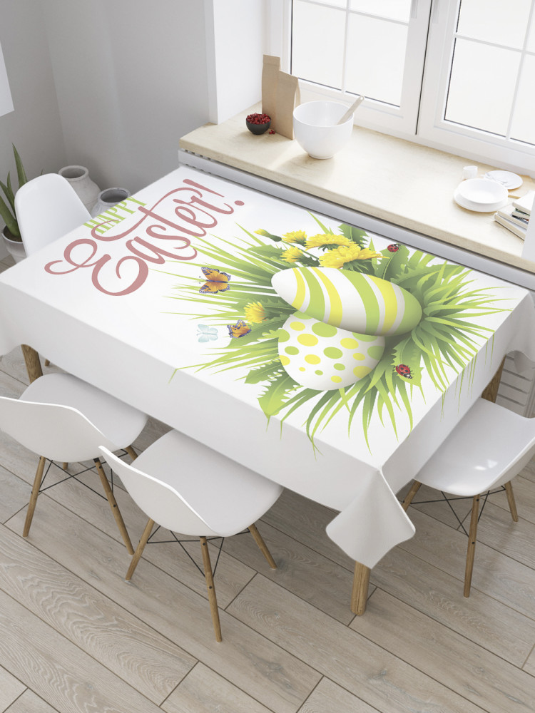 Скатерть «Пасхальные яйца на траве» | JoyArty