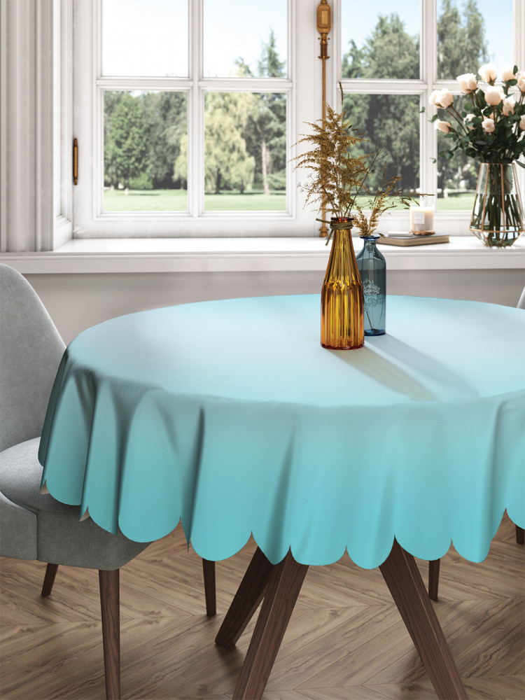 Скатерть на круглый стол «Бирюзовый переход» | JoyArty