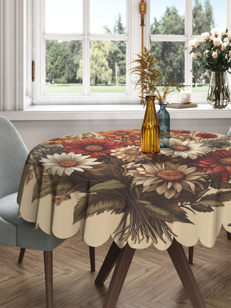 Скатерть на круглый стол «Букет осени» | JoyArty