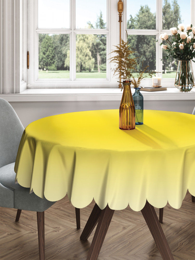 Скатерть на круглый стол «Желтый перелив» | JoyArty