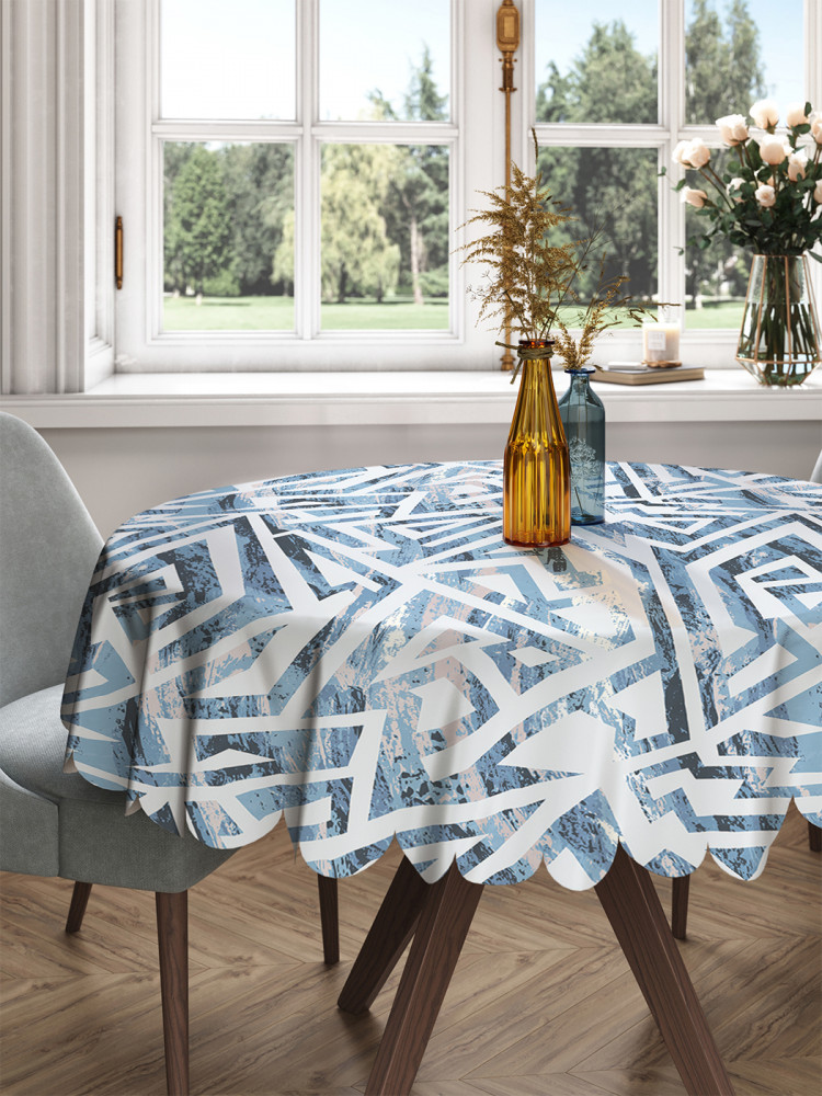 Скатерть на круглый стол «Затертый узор» | JoyArty