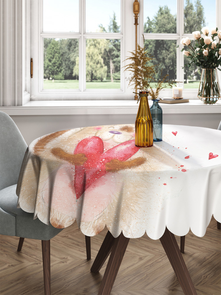 Скатерть на круглый стол «Мурлыкающий любимец» | JoyArty