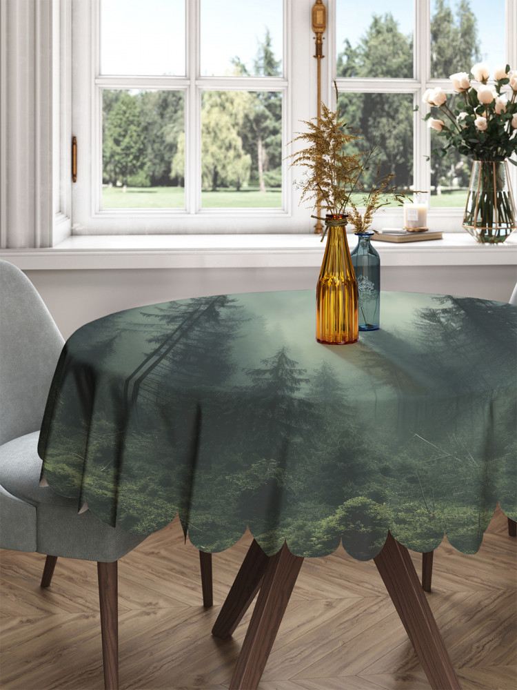Скатерть на круглый стол «Туман в лесу» | JoyArty