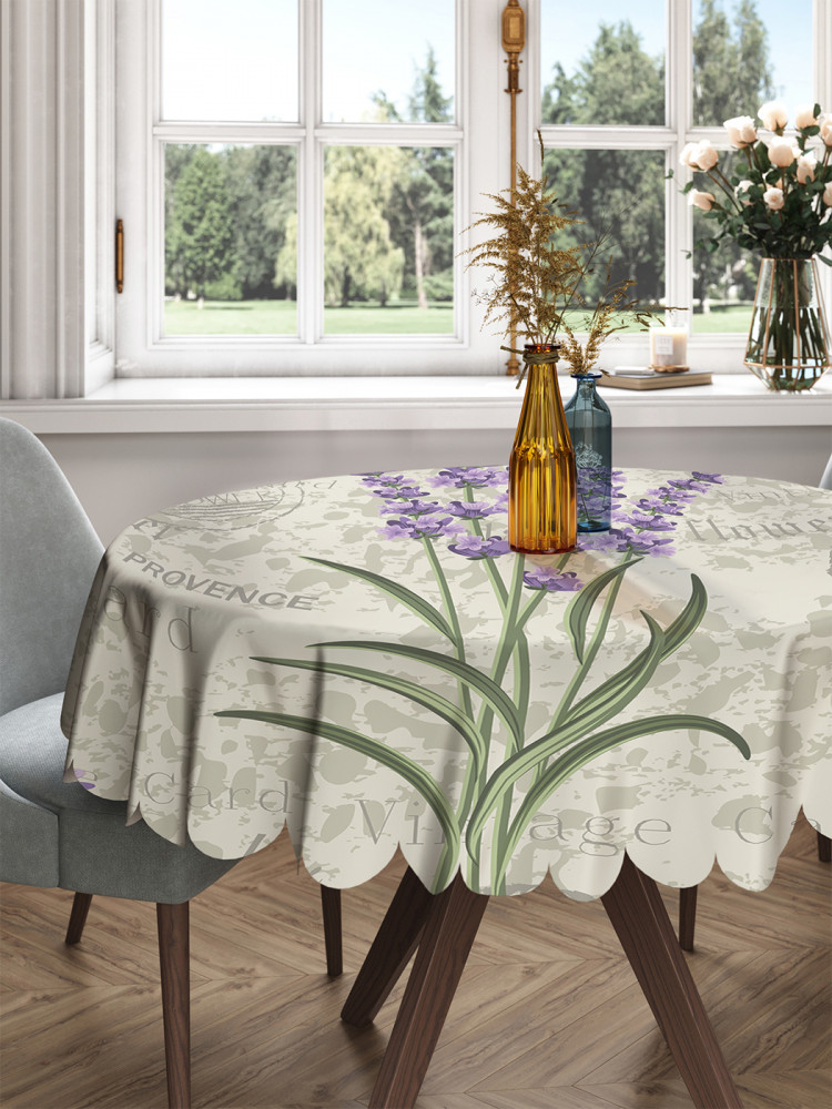 Скатерть на круглый стол «Цветочное послание» | JoyArty