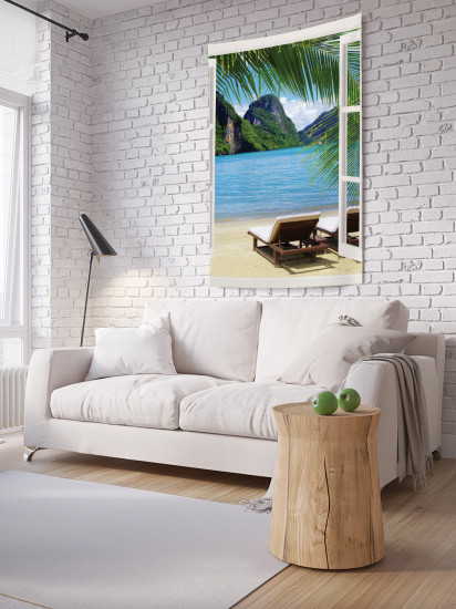 Фотопанно на стену «Пляжное окно»