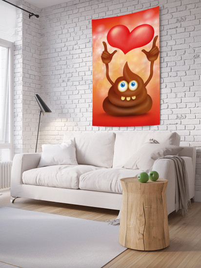 Фотопанно на стену «Смайлик с сердцем»