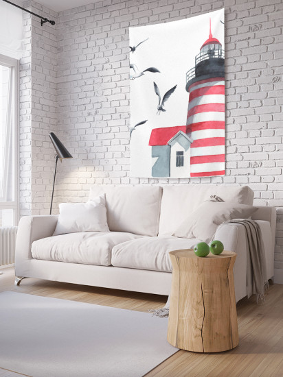 Фотопанно на стену «Чайки на маяке»