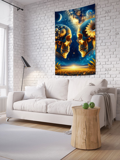 Фотопанно на стену «Черепа и космос»