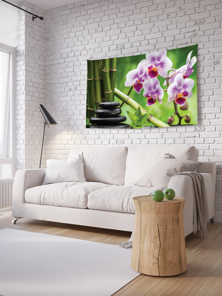 Фотопанно на стену «Бамбук и цветы» | JoyArty