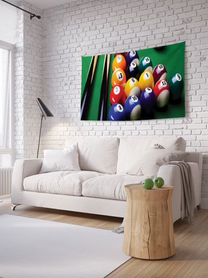 Фотопанно на стену «Бильярдный набор»