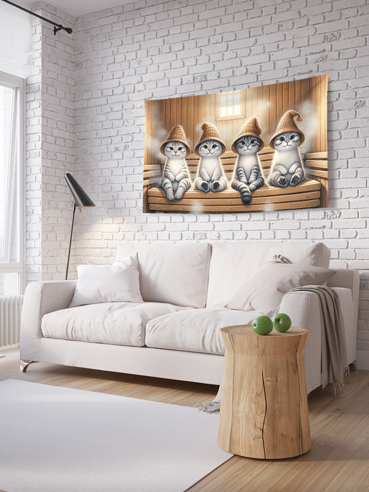 Фотопанно на стену «Коты в бане» | JoyArty
