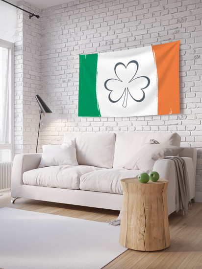 Фотопанно на стену «Лист клевера на ирландском флаге»