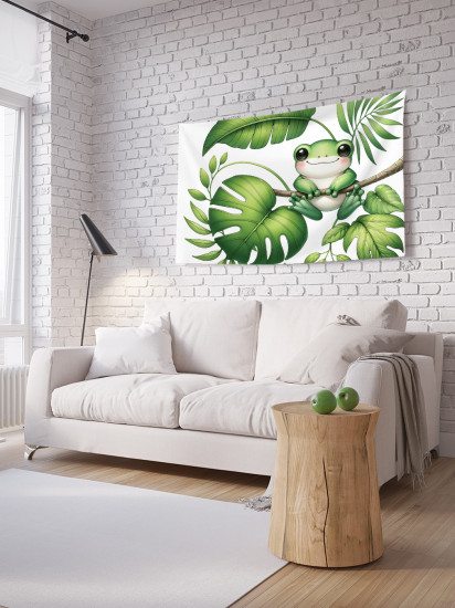 Фотопанно на стену «Лягушка в пальмах»
