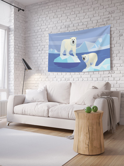 Фотопанно на стену «Медведи на льдинах»