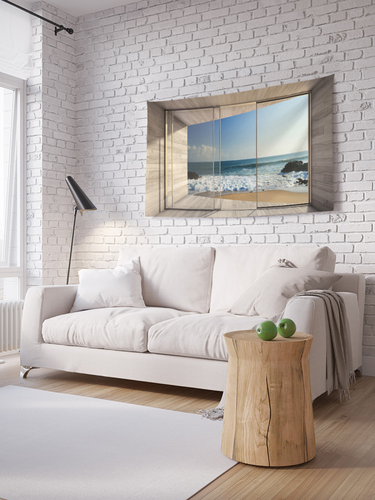 Фотопанно на стену «Море за стеклом» | JoyArty