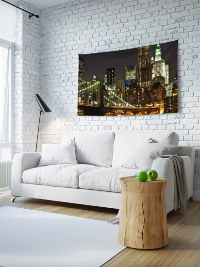 Фотопанно на стену «Небоскребы ночью»