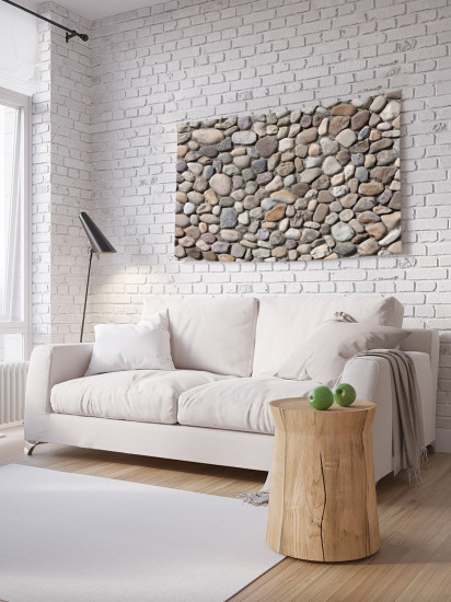 Фотопанно на стену «Полотно из гальки»