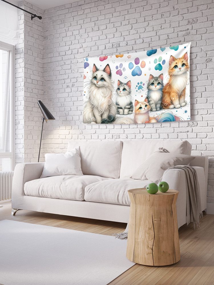 Фотопанно на стену «Семейство котиков» | JoyArty
