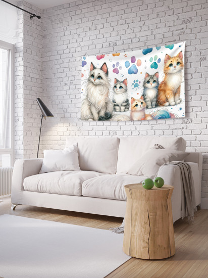 Фотопанно на стену «Семейство котиков»