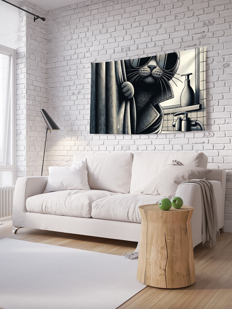 Фотопанно на стену «Кот шпион в ванной» | JoyArty