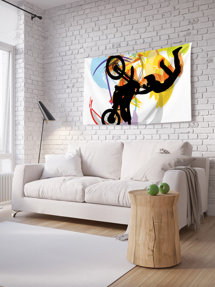 Фотопанно на стену «Трюк с мотоциклом» | JoyArty