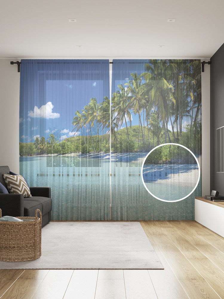 Комплект тюлей «Яркий день на пляже» | JoyArty