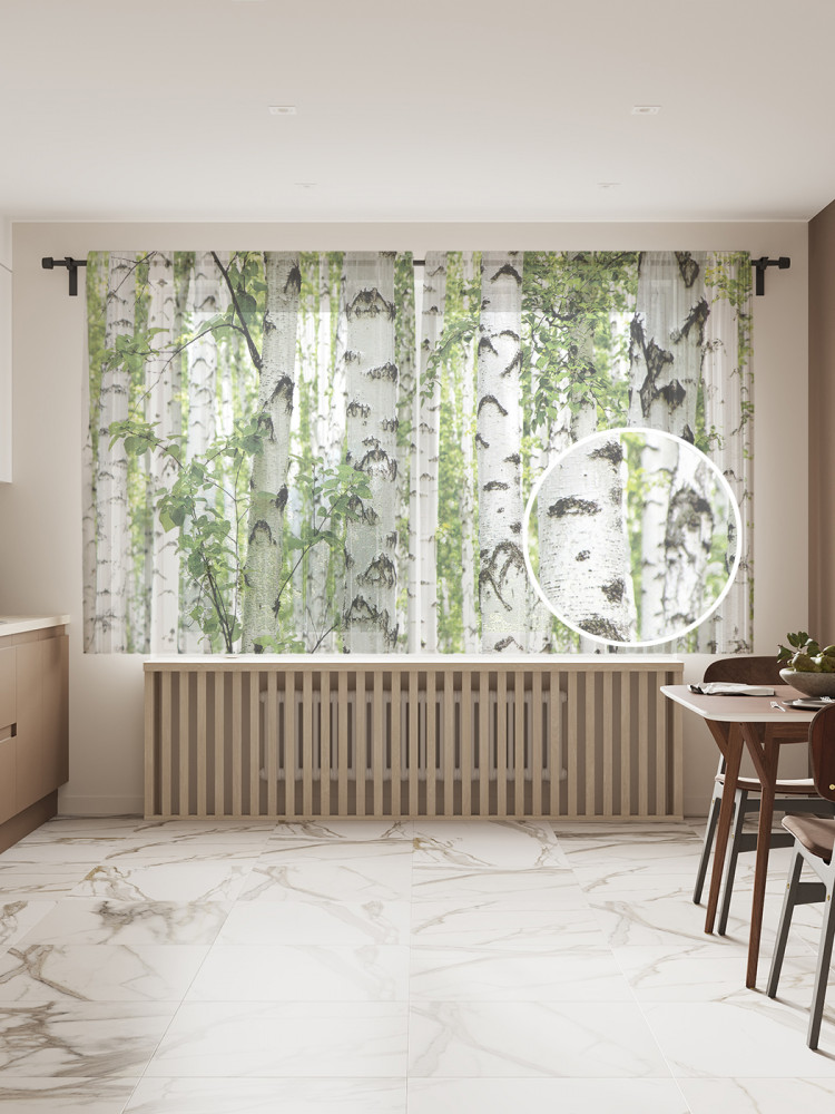 Комплект тюлей «Березы умиляют» | JoyArty