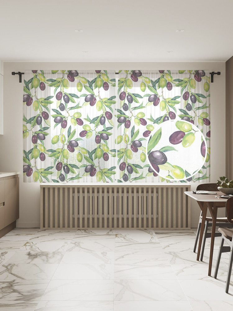 Комплект тюлей «Ветки оливы» | JoyArty