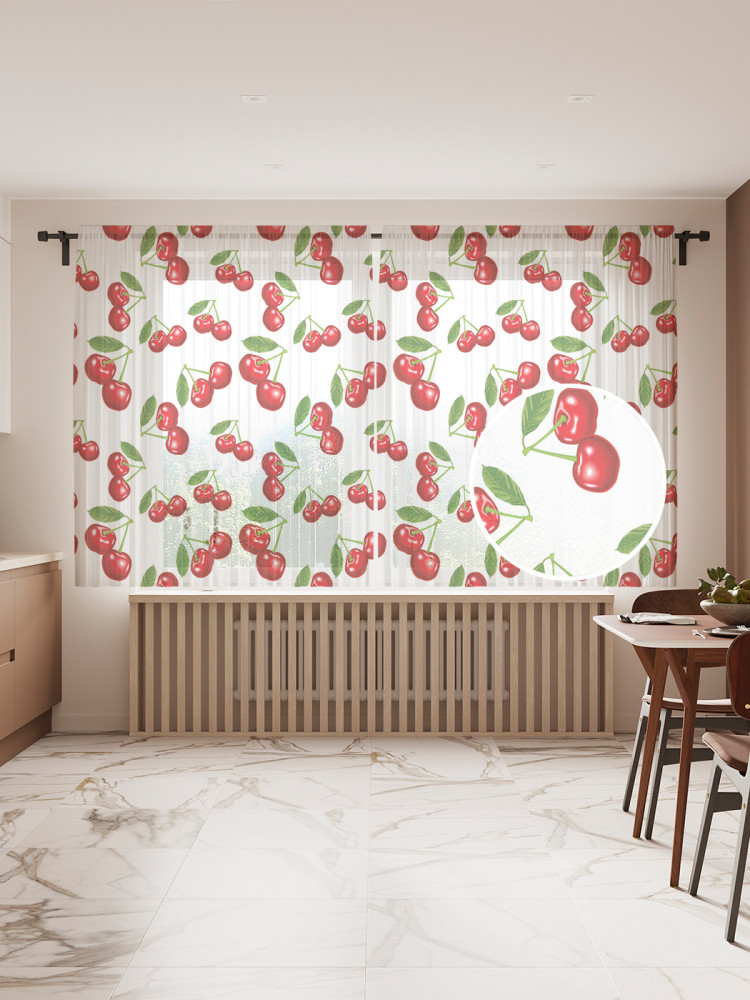 Комплект тюлей «Вишневое множество» | JoyArty