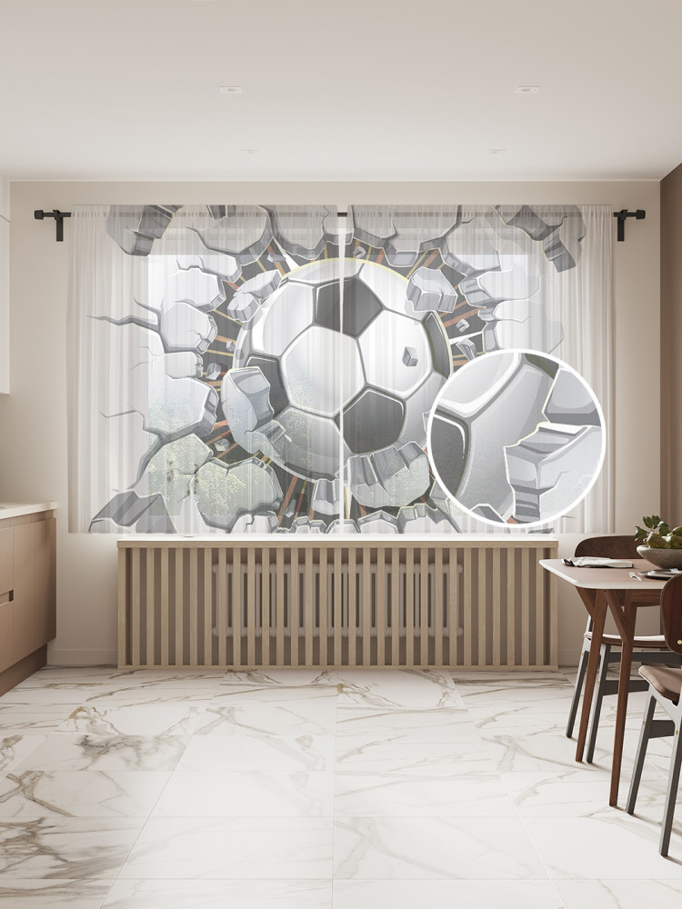 Комплект тюлей «Разрушительный гол» | JoyArty