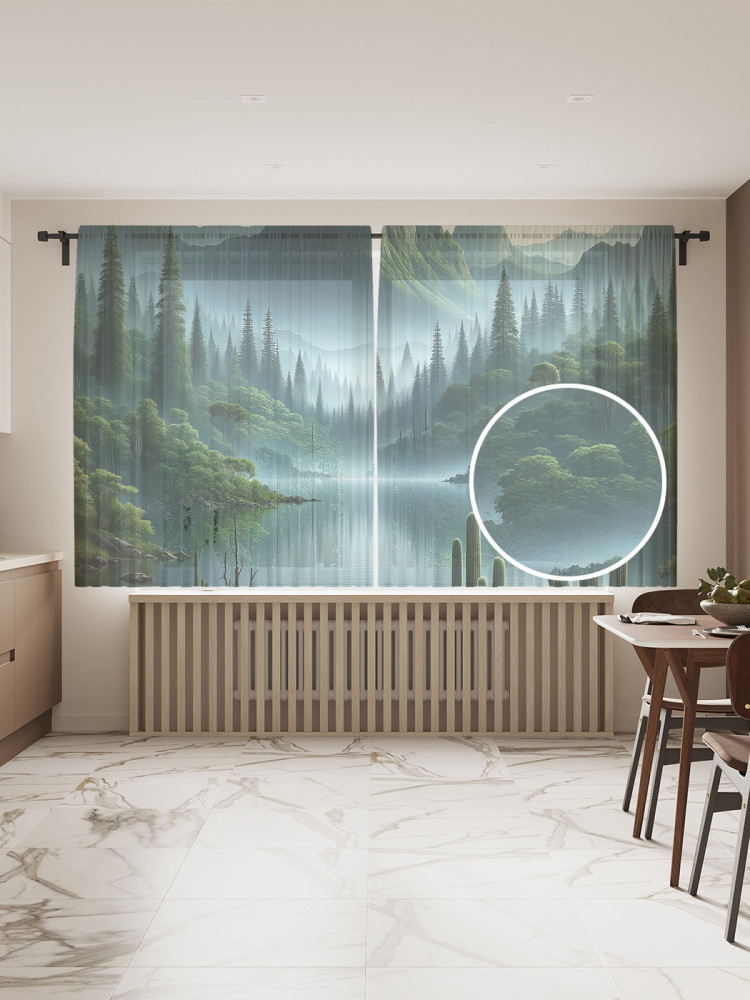 Комплект тюлей «Реликтовый лес» | JoyArty