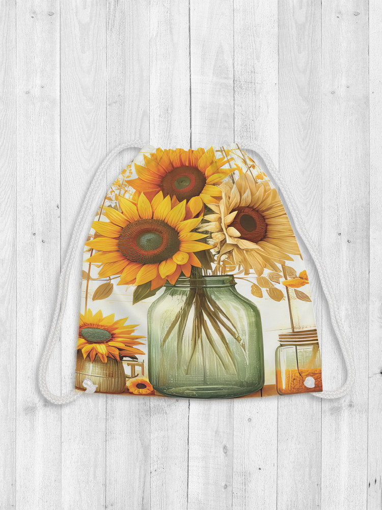 Сумка-мешок для обуви и вещей «Букет подсолнухов» | JoyArty