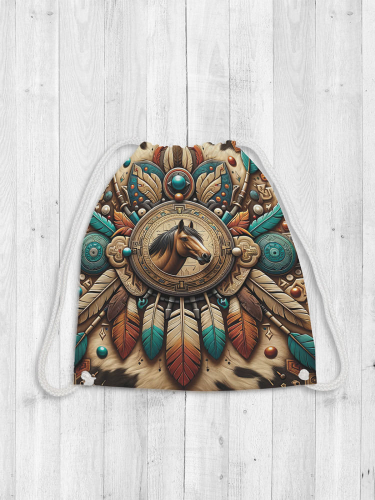 Сумка-мешок для обуви и вещей «Портрет коня» | JoyArty