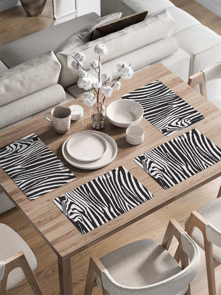 Комплект плейсматов «Взгляд зебры» | JoyArty