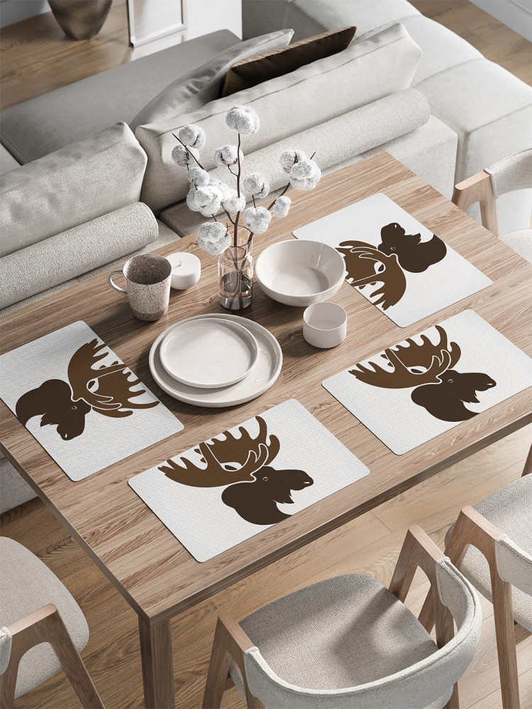 Комплект плейсматов «Лось наблюдает» | JoyArty