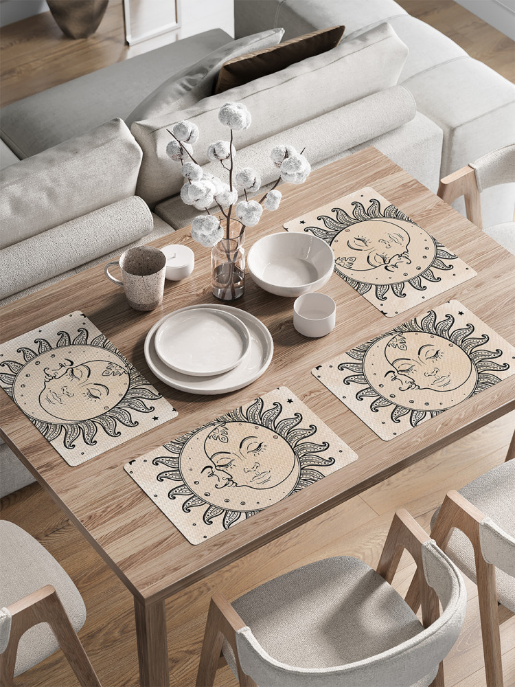 Комплект плейсматов «Луна и Солнце» | JoyArty