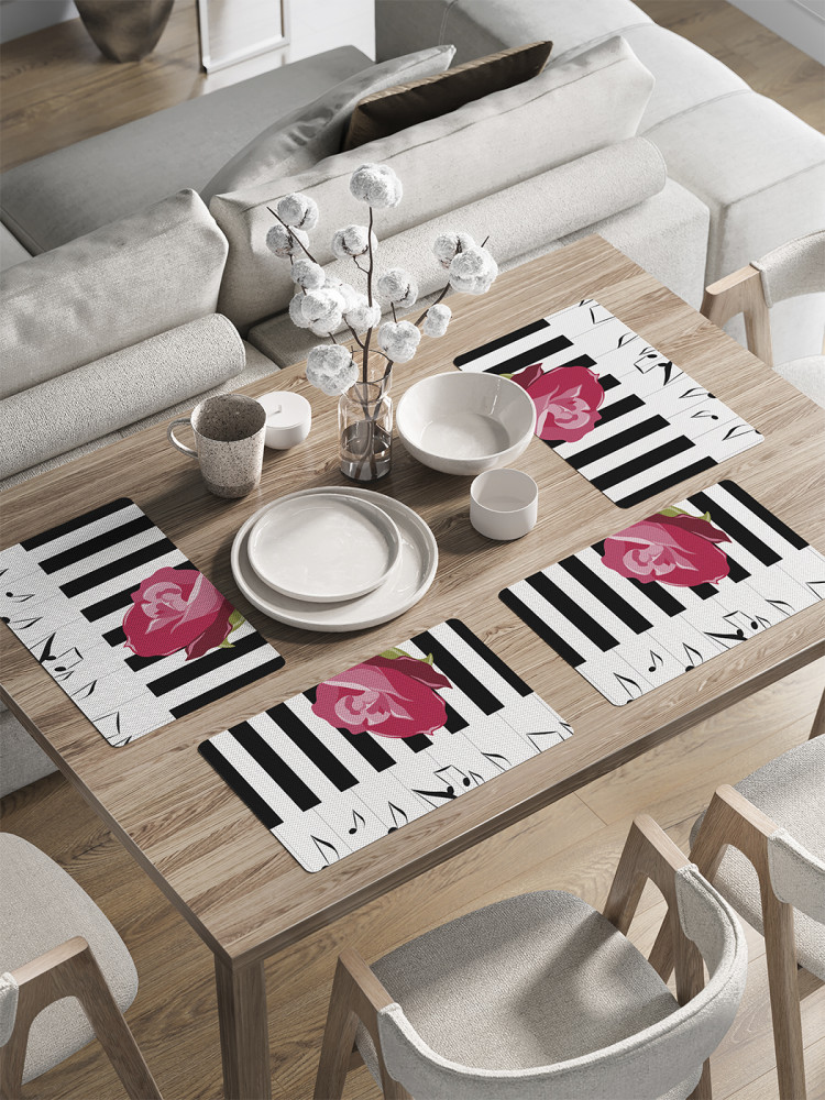 Комплект плейсматов «Музыкальная роза» | JoyArty