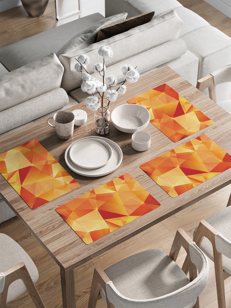 Комплект плейсматов «Оранжевые треугольники» | JoyArty